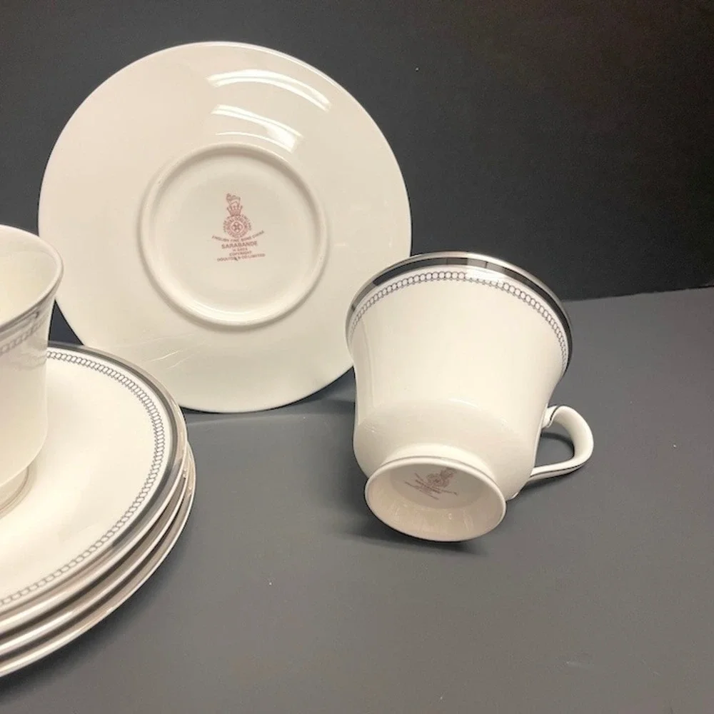 Set of 7 Vintage Royal Doulton Sarabande H5023 Replacement‎ Tea Cups & Saucers